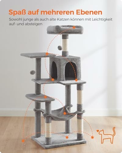 Katzenbaum mit mehreren Ebenen für Kletterspaß