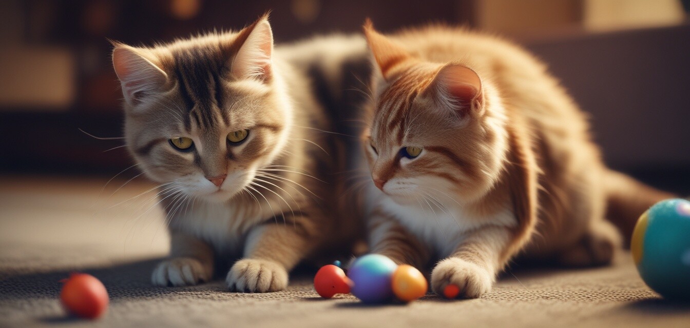 Cat playing with a toy