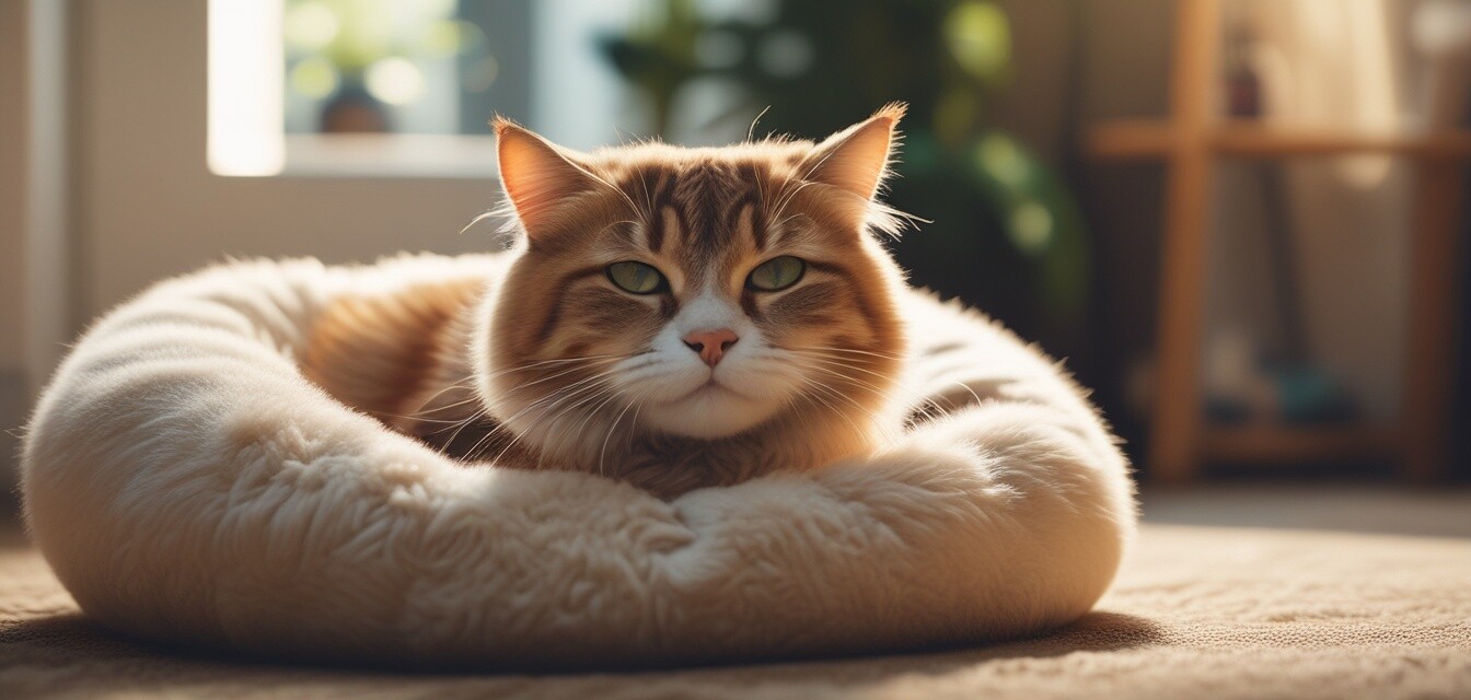 A cozy cat bed setup