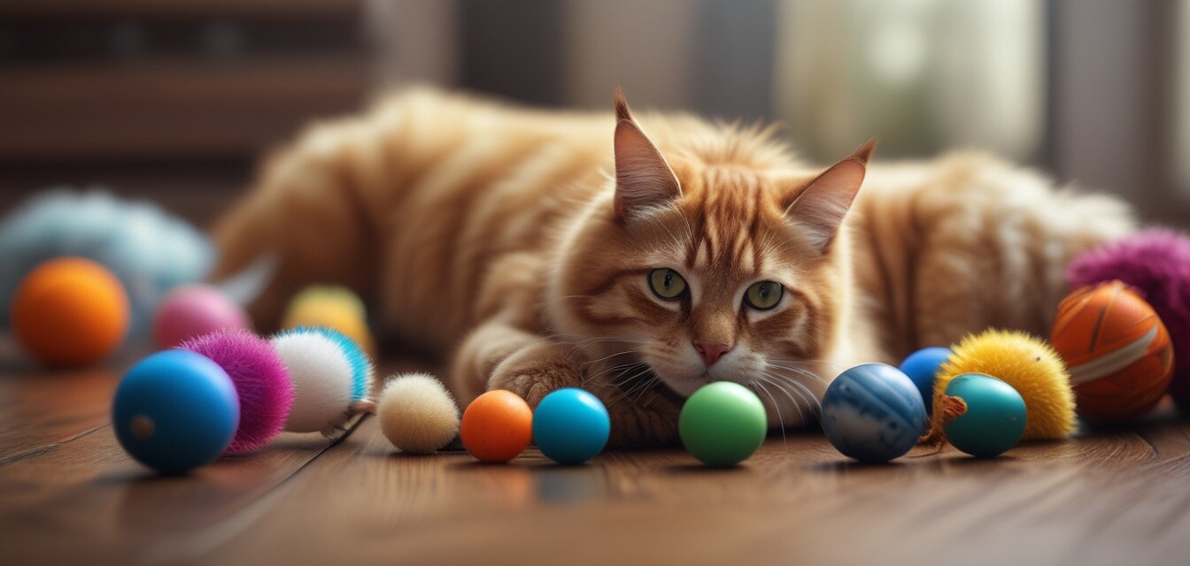 Variety of cat toys
