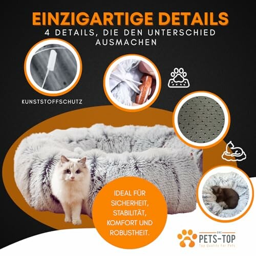Katzenbett mit einzigartigen Details und Katze