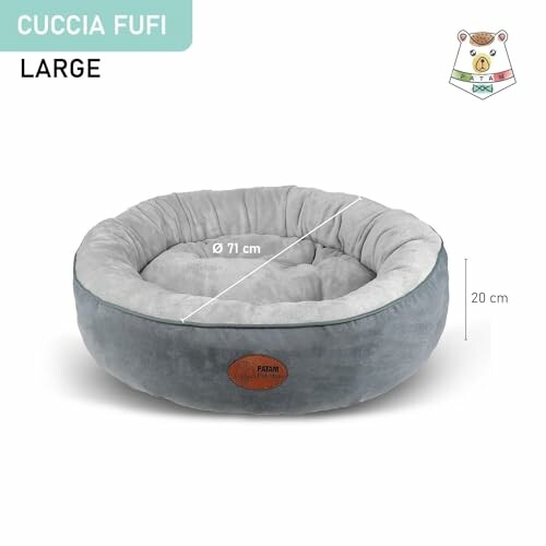 Großes graues Hundebett mit Abmessungen