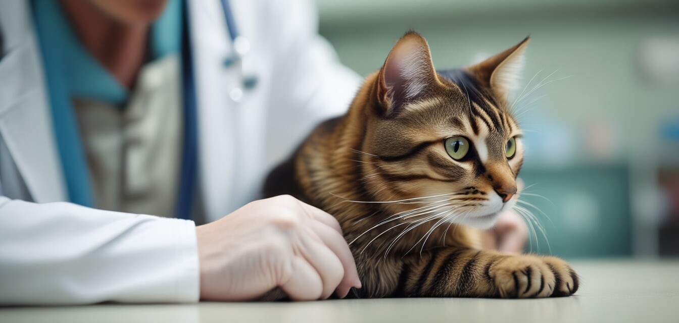 Cat check-up at the vet